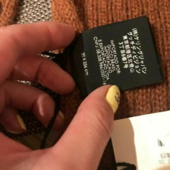 Gucci Crazy Lady Knit Scarf Brown Fringe Scarf - Picture 4 of 12